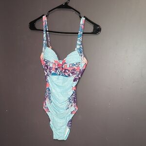 Emerald Tropical Floral One Piece Swimsuit